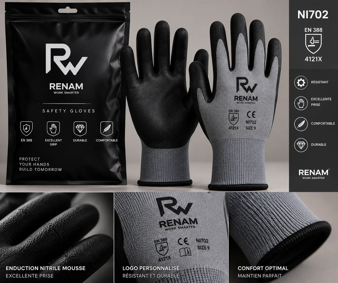Illustration de gants professionnels