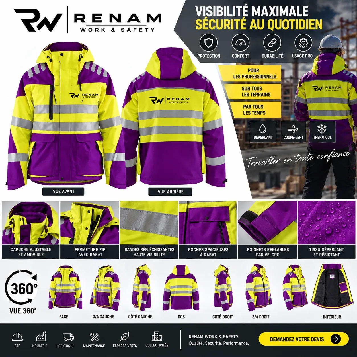 Illustration de veste haute visibilité